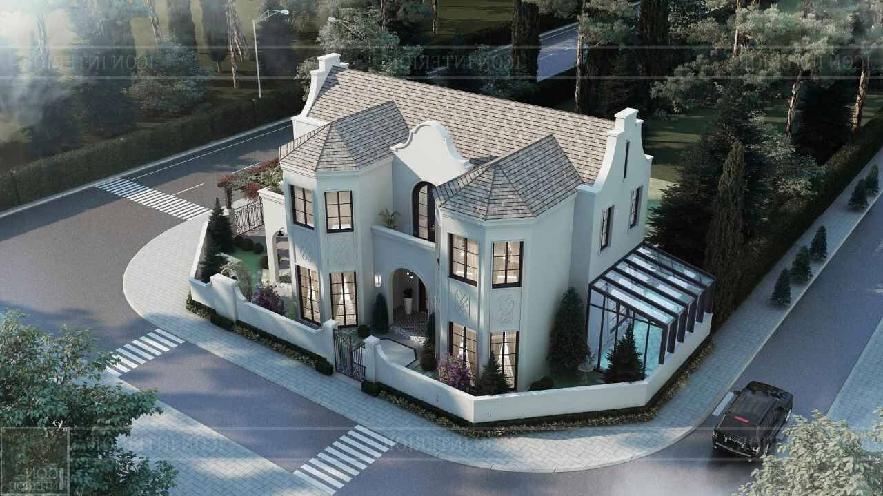 Mẫu thiết kế biệt thự 2 tầng đẹp phong cách Indochine, dự án Villa Đà Lạt 600m2.