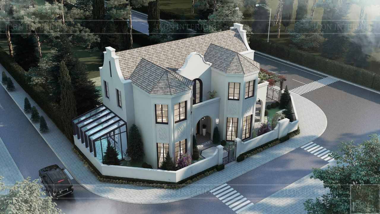 Mẫu thiết kế biệt thự 2 tầng đẹp phong cách Indochine, dự án Villa Đà Lạt 600m2.