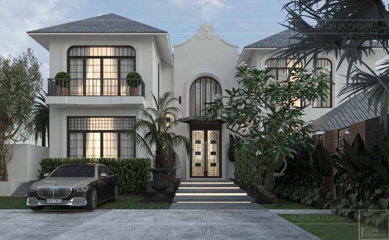 Mẫu thiết kế biệt thự 2 tầng dự án Villa Hưng Yên 1000m2.