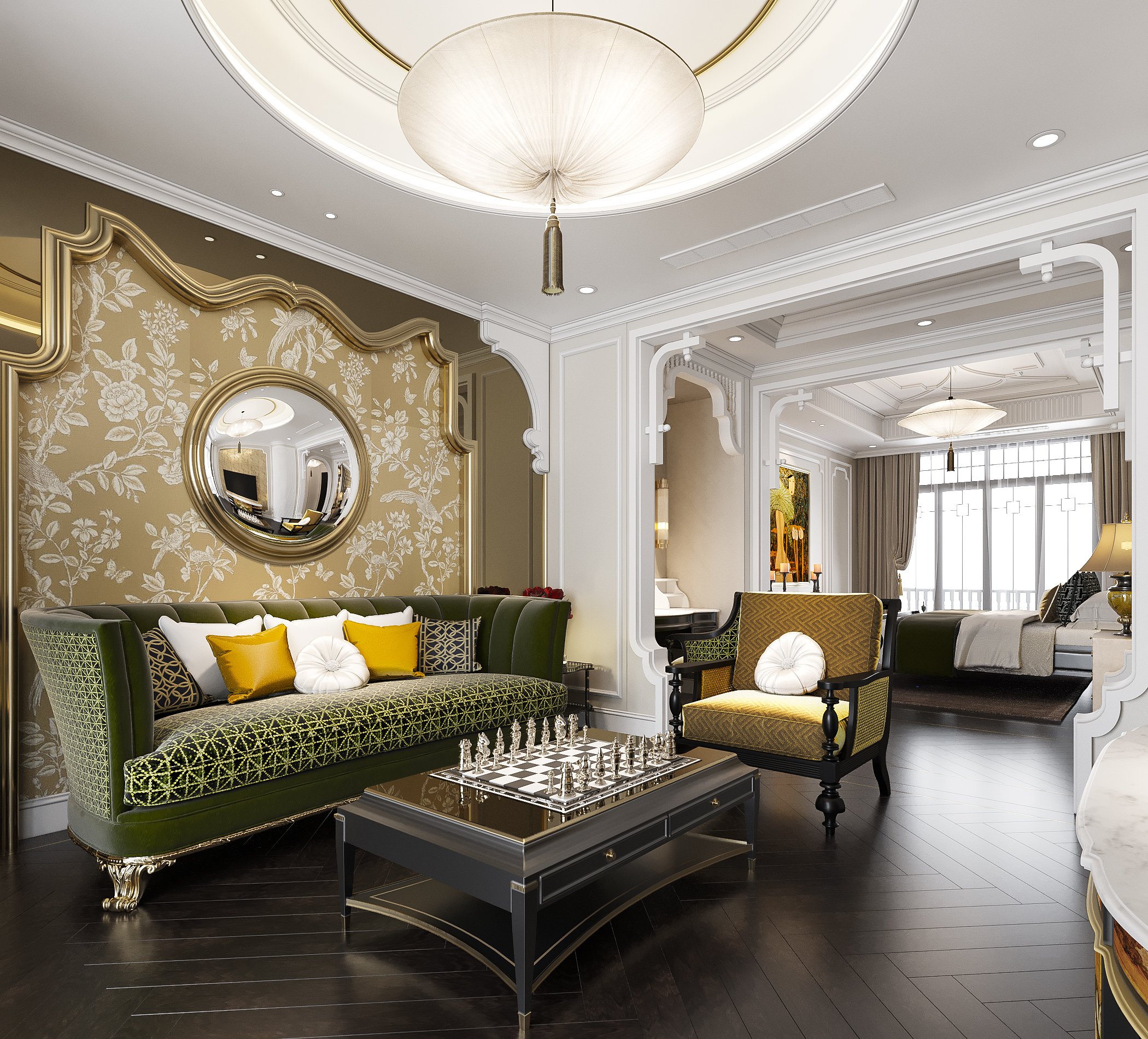 thiết kế phòng ngủ mater villa quận 11