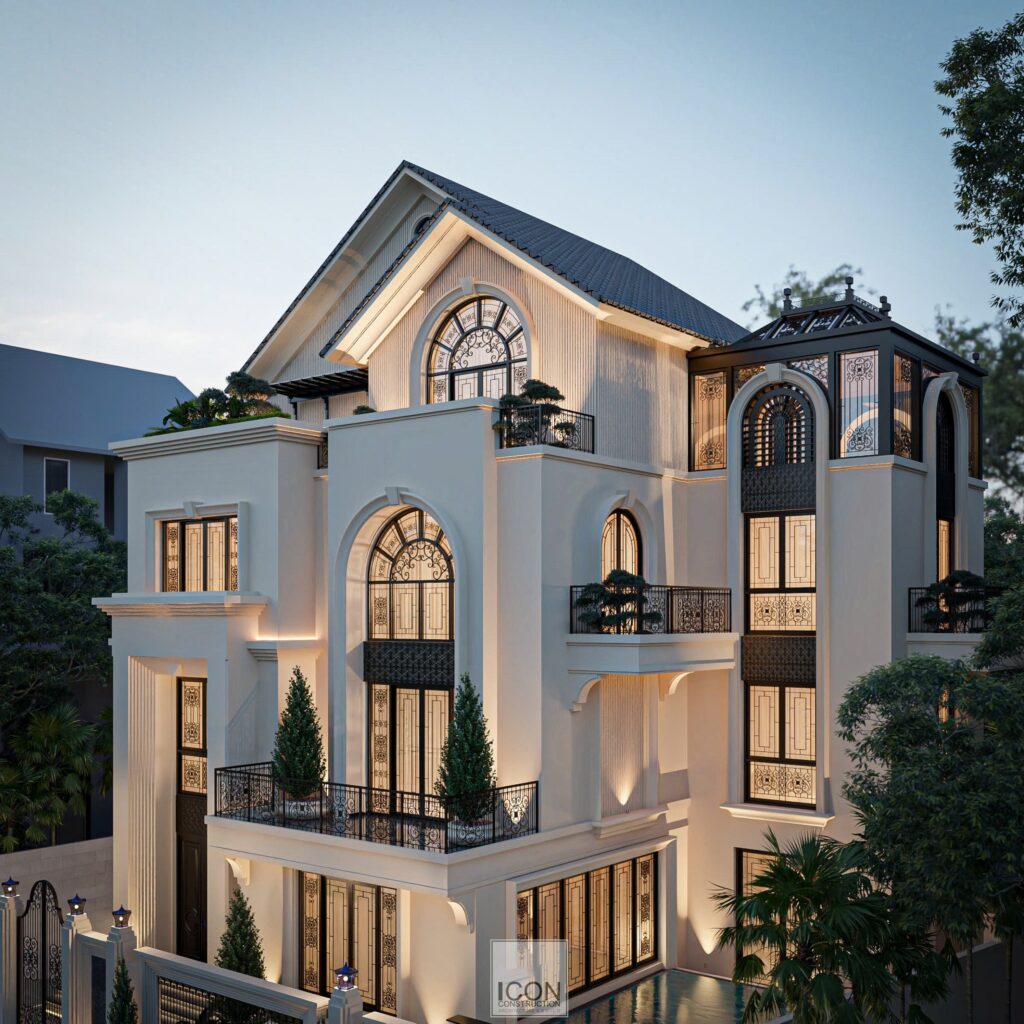Mãu biệt thự thông tầng Tân Cổ Điển