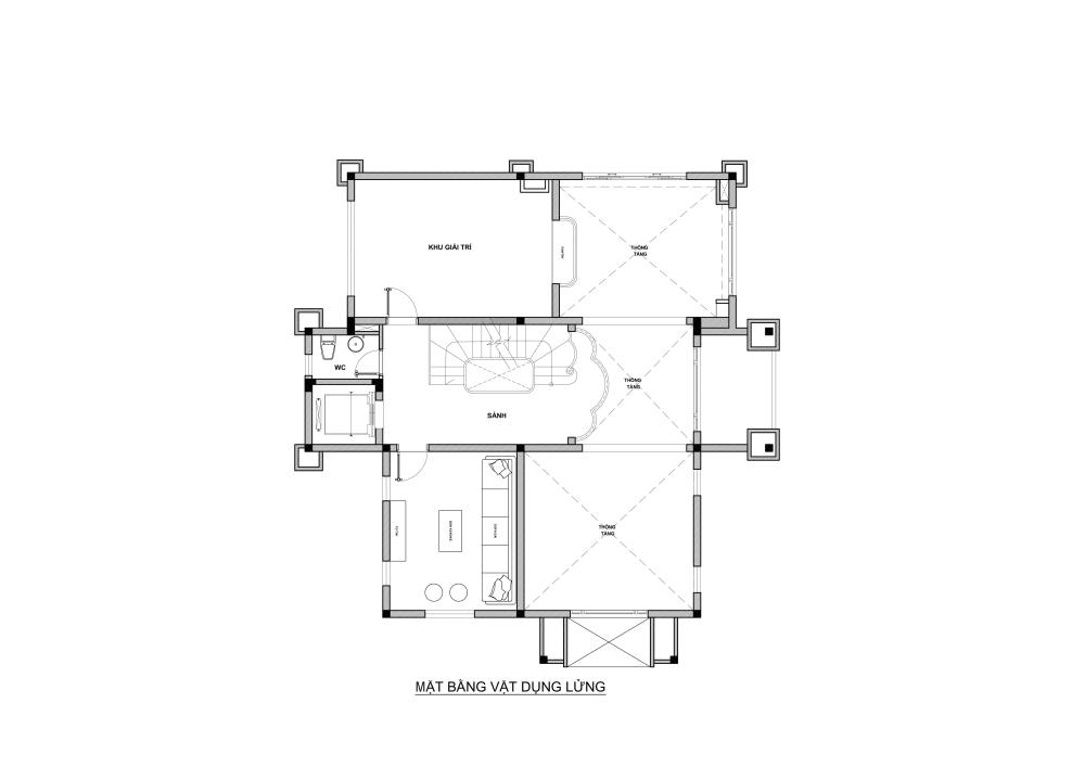 Thiết kế mặt bằng công năng tầng lửng