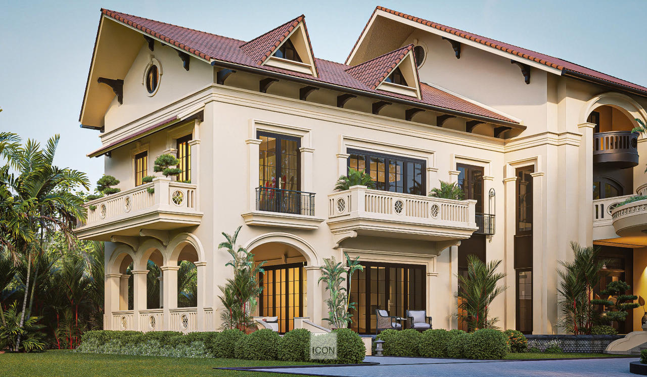 Hệ cửa kính lớn hiện đại – Đưa ánh sáng tự nhiên tràn ngập không gian, tạo cảm giác thông thoáng và gần gũi cảnh quan.