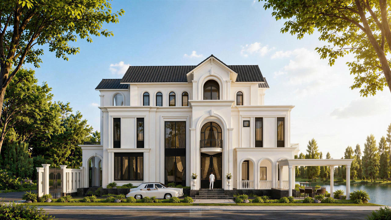 Kiến trúc nổi bật với hệ mái dốc, thức cột đối xứng và những đường vòm thanh lịch, tạo nên một công trình sang trọng, bề thế nhưng vẫn hài hòa với cảnh quan mặt nước.