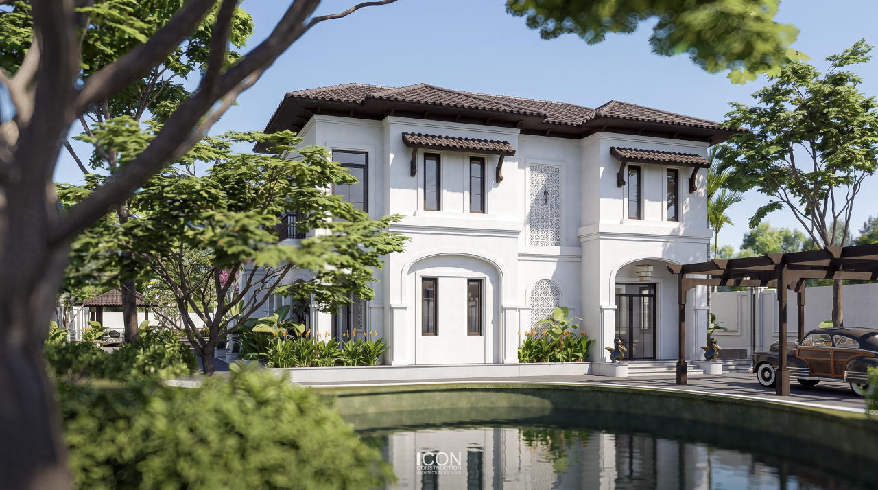 Hệ mái được nghiên cứu để vừa tạo điểm nhấn thẩm mỹ, vừa phù hợp với điều kiện khí hậu Việt Nam.